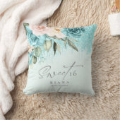 フラワースパークルズ スウィートシックスティーン ティール ID912 クッション (ブランケット)