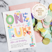 フラワースプリング 初めての誕生日、1歳は楽しい 招待状