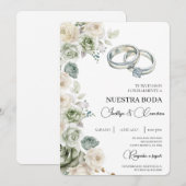フラワースペインの結婚式招待状 招待状 (正面/裏面)