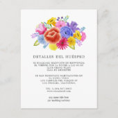 フラワースペイン風フィエスタ 結婚式ゲスト詳細 エンクロージャーカード (正面)