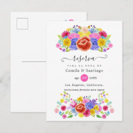 フラワースペイン風フィエスタ 結婚式 Save the Date 案内ポストカード