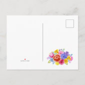 フラワースペイン風フィエスタ 結婚式 Save the Date 案内ポストカード (裏面)