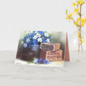 フラワーズアンティーク広告木製クレート カード (黄色い花)