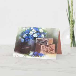 フラワーズアンティーク広告木製クレート カード