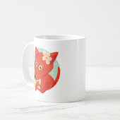 フラワーズアンドカワイトキツネ コーヒーマグカップ (正面左)