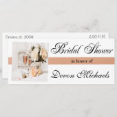 フラワーズアンドシャンパンブライダルシャワー招待状 招待状 (正面/裏面)