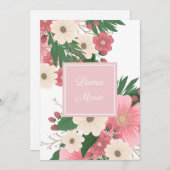 フラワーズアンドベリー誕生日招待状 招待状 (正面/裏面)