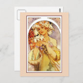 フラワーズアールヌーボーアルフォンスアルフォンスミュシャ ポストカード (正面/裏面)