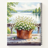 フラワーズインコッパーポットオンレイクハウスデッキ ノートブック (裏面)
