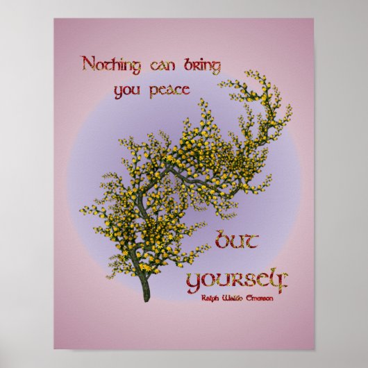 フラワーズインナーピース感動的引用文 ポスター (正面)