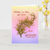 フラワーズインナー感動的ピース引用文カード カード (黄色い花)