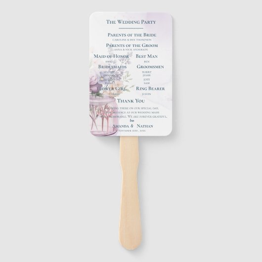 フラワーズインメイソンジャールシックフローラ結婚式 プログラム ハンドファン (裏面)