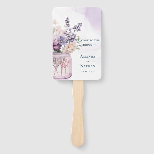 フラワーズインメイソンジャールシックフローラ結婚式 プログラム ハンドファン (正面)