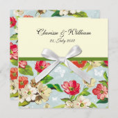 フラワーズウィズボウ結婚式招待状 招待状 (正面/裏面)