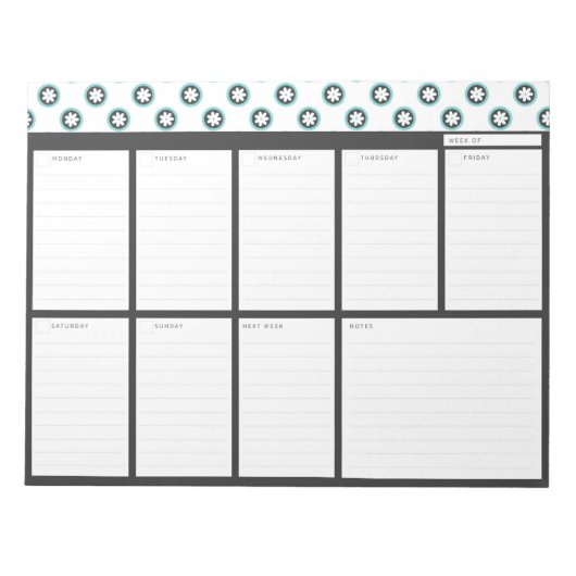 フラワーズウィークリーデスクトッププランナー ノートパッド (正面)