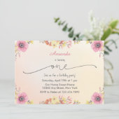 フラワーズウォーターカラー誕生日招待状 招待状 (スタンド正面)