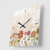 フラワーズウォール時計 スクエア壁時計 (傾斜)