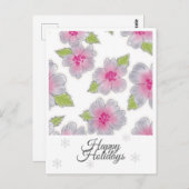 フラワーズエレガンスハッピーホリデーズ誕生日カード ポストカード (正面/裏面)