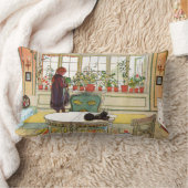 フラワーズオンザウィンドウシルバイカールラーソン ランバークッション (ブランケット)