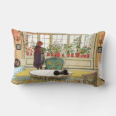 フラワーズオンザウィンドウシルバイカールラーソン ランバークッション (裏面)