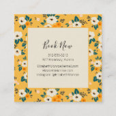 フラワーズオン金ゴールドサロン美容師メイクアップ スクエア名刺 (裏面)