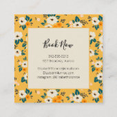 フラワーズオン金ゴールドサロン美容師メイクアップ スクエア名刺 (裏面)