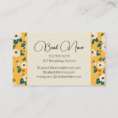 フラワーズオン金ゴールドサロン美容師メイクアップ 名刺 (裏面)