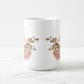 フラワーズオータム秋パーソナライズされた名Thanksgiving コーヒーマグカップ (中央)