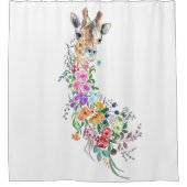 フラワーズカラフルブーケキリンスケッチ  シャワーカーテン (正面)