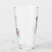 フラワーズカラフルブーケキリンスケッチ  タンブラーグラス (左)