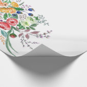 フラワーズカラフルブーケキリンスケッチ  ラッピングペーパー (角)