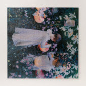 フラワーズガールズ紙ランタンヴィンテージズキ絵画ッズ ジグソーパズル (横)