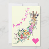 フラワーズキリン誕生日カードウォーターカラー (裏面)