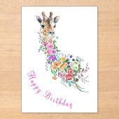 フラワーズキリン誕生日 アクリル招待状 (正面)