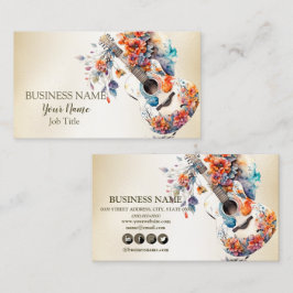 フラワーズギタカラフルーミュージック楽器 名刺