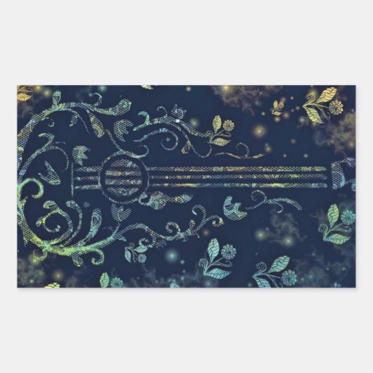 フラワーズギターアートステッカー 長方形シール (正面)