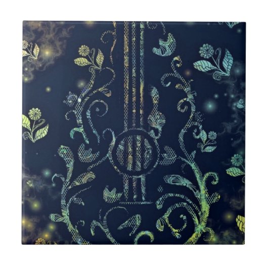 フラワーズギターセラミックタイル タイル (正面)