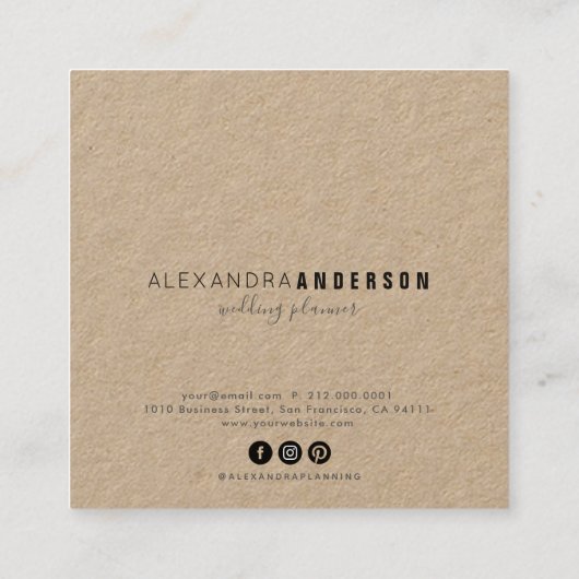 フラワーズクラフトカラフル紙スクエアビジネスカード スクエア名刺 (裏面)