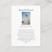 フラワーズクロスヴァージンメアリー葬儀祈りの言葉カード プレイスカード (裏面)