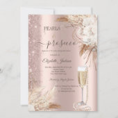 フラワーズグリッターパール&プロセッコブライダルシャワー 招待状 (正面)