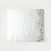 フラワーズグリーンウェディングパーティ写真背景 タペストリー (正面(横))