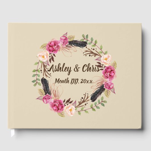 フラワーズゲスト素朴ブックボホフローラゲストブック ゲストブック (正面)