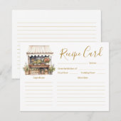 フラワーズショップのブライダルシャワーレシピカード 招待状 (正面/裏面)