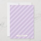 フラワーズストライプガールズフォト誕生日招待状 招待状 (裏面)