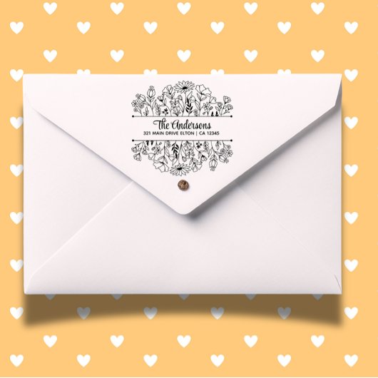 フラワーズスプリットモノグラムテーマ ラバースタンプ