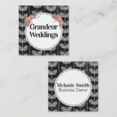 フラワーズチョークエレガントつる植物ドードルズ スクエア名刺 (正面/裏面)