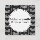 フラワーズチョークエレガントつる植物ドードルズ スクエア名刺 (裏面)