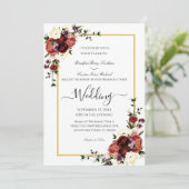 フラワーズテラコッタクリームブルゴーニュ結婚ーズ 案内状 (スタンド正面)