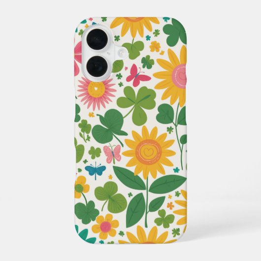 フラワーズデザイン iPhone 16ケース (裏面)