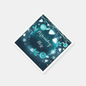 フラワーズナイト白熱［赤熱］光を放つ庭園の結婚式披露宴 スタンダードカクテルナプキン (角)